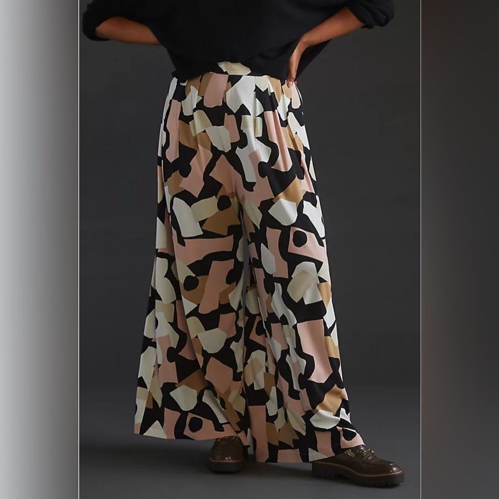 Corey Lynn Calter Abstract Wide- Leg Pants Small Pink NWOT